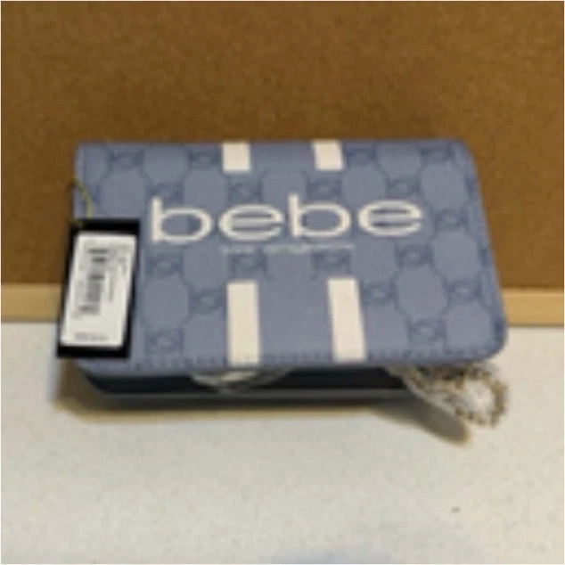 bebe Logo Blue White Patterned Women's Wallet