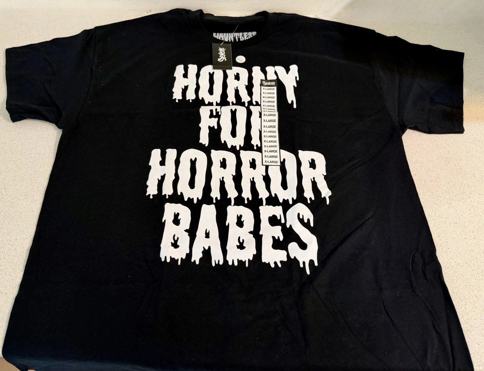 Haunttees Horror Graphic Print Men's XL Black Short Sleeve T-Shi