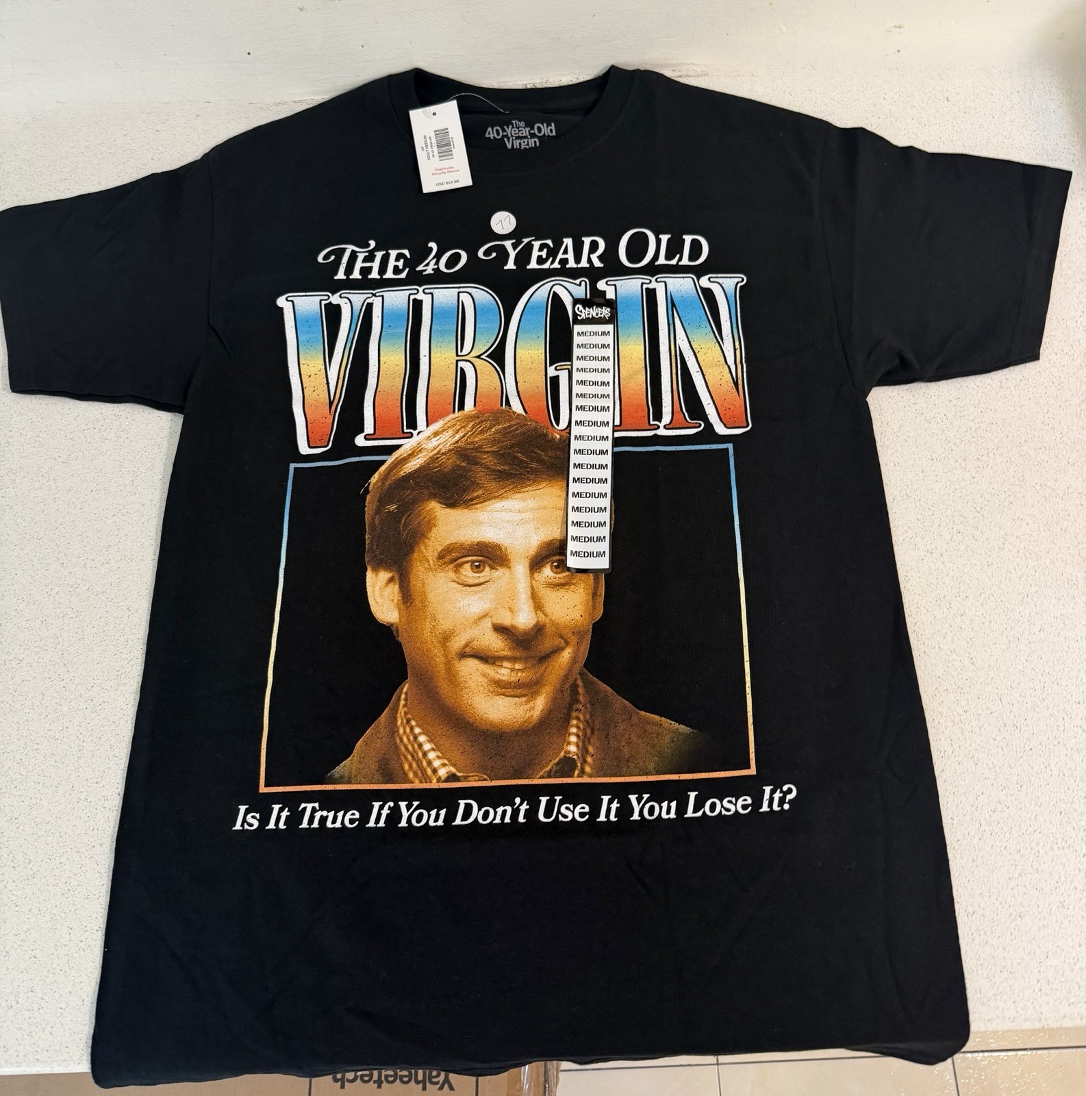 Spencer's The 40-Year-Old Virgin Men's M Black T-Shirt - photo 2