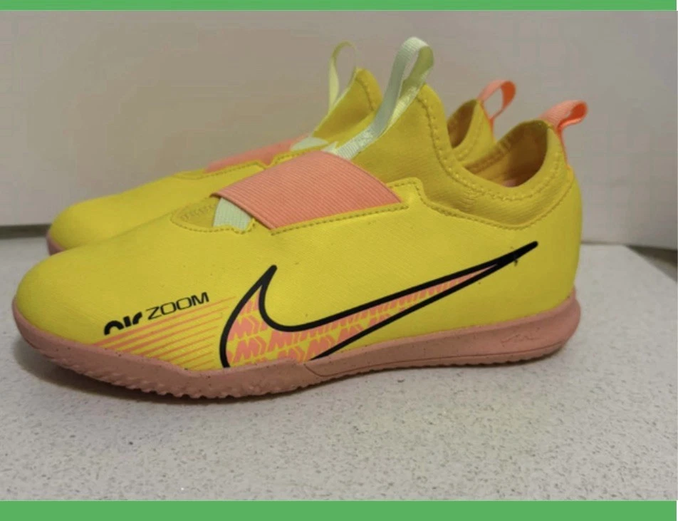 Nike Air Zoom Youth Soccer Shoes Yellow Pink Indoor Cleats