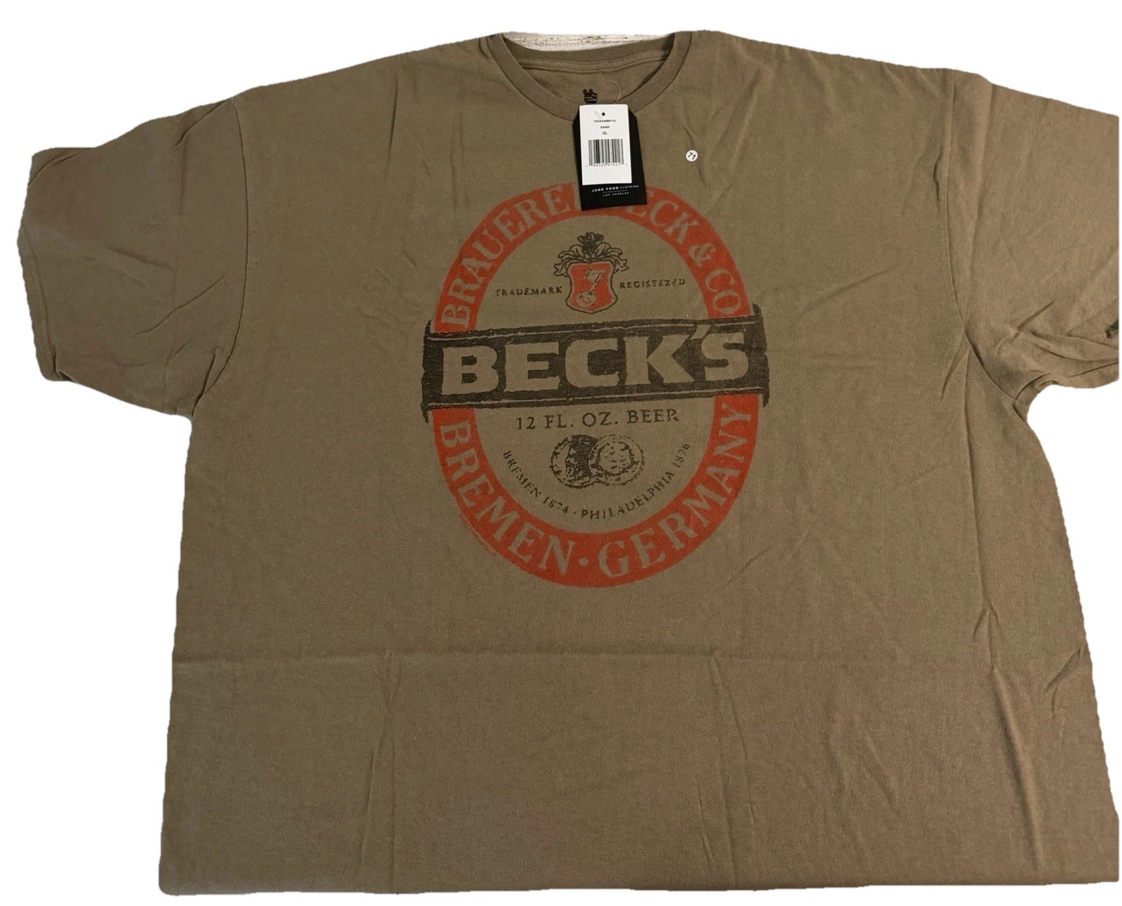 Junk Food Beck's Beer Graphic T-Shirt Men's XL