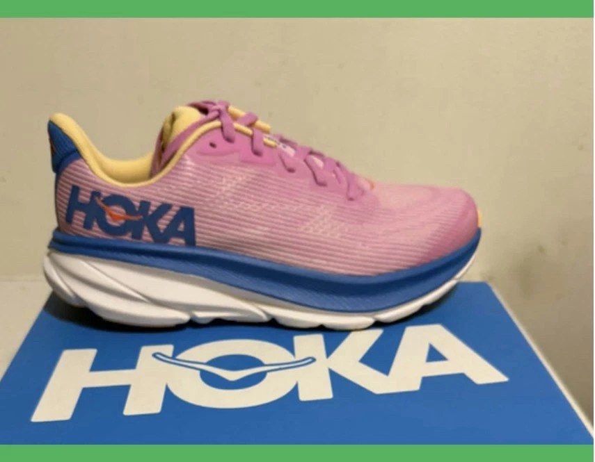 Hoka One One Women's Pink Blue Mesh Running Sneaker