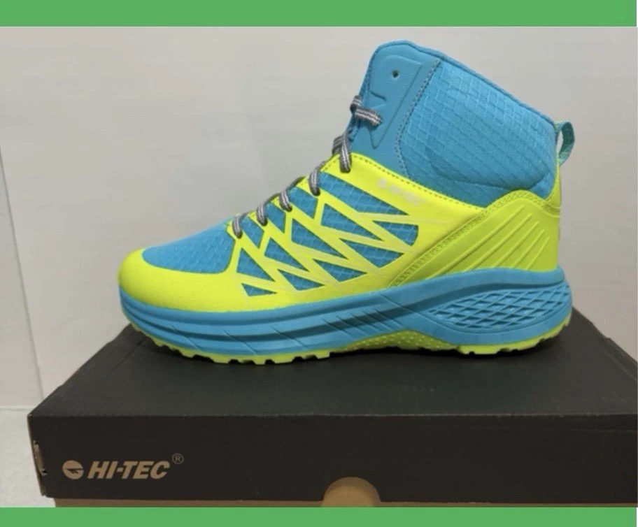 Hi-Tec Men's Hiking Boots - Blue/Yellow - Size 9.5 - New w/ Box