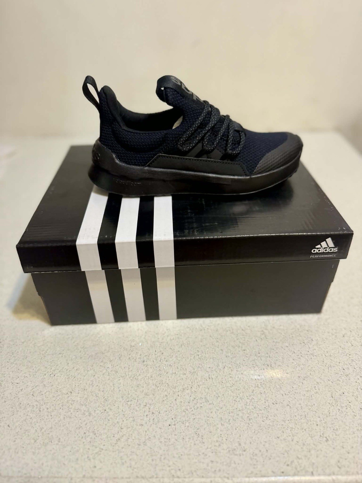 Adidas Kids Athletic Sneakers Black Lace Up 13.5k NIB