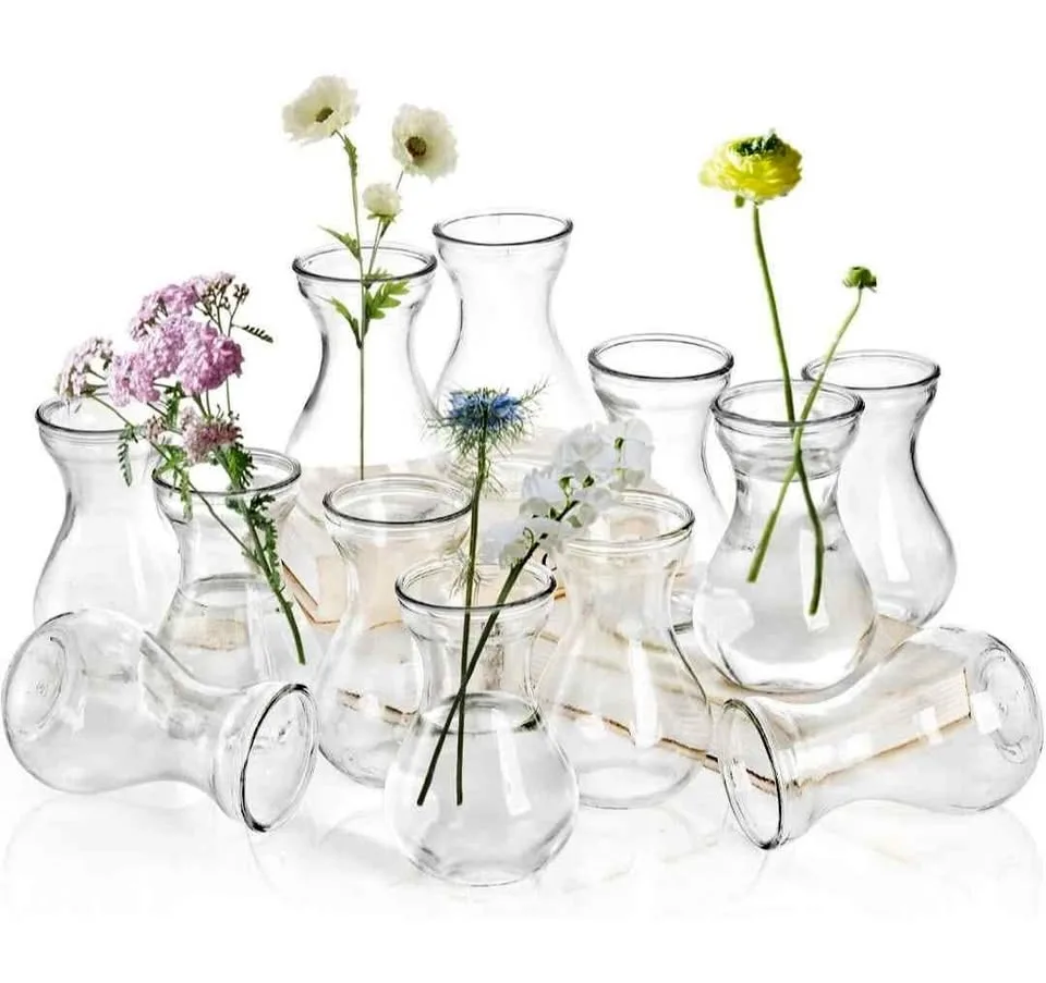 12 Glass Bud Vases for Centerpieces thumbnail