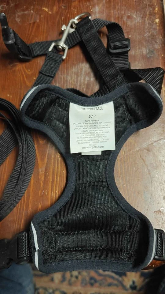 RC Pets black S/P dog or cat harness and 6 foot leash set - photo 3