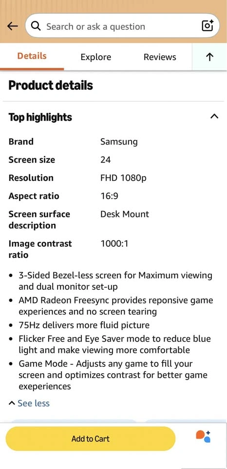 Samsung 24" LED Monitor LS24R35AFHNXZA - photo 3