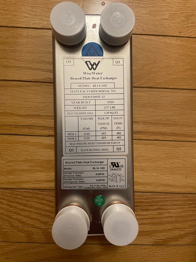 WiseWater BL14-10D Heat Exchanger - Stainless Steel
