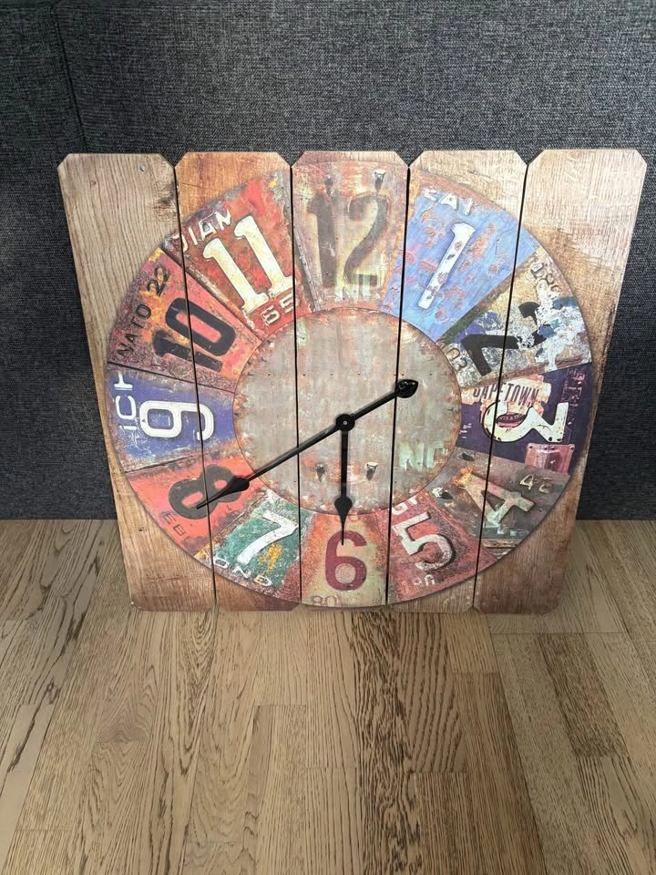 Old School License Plate Clock