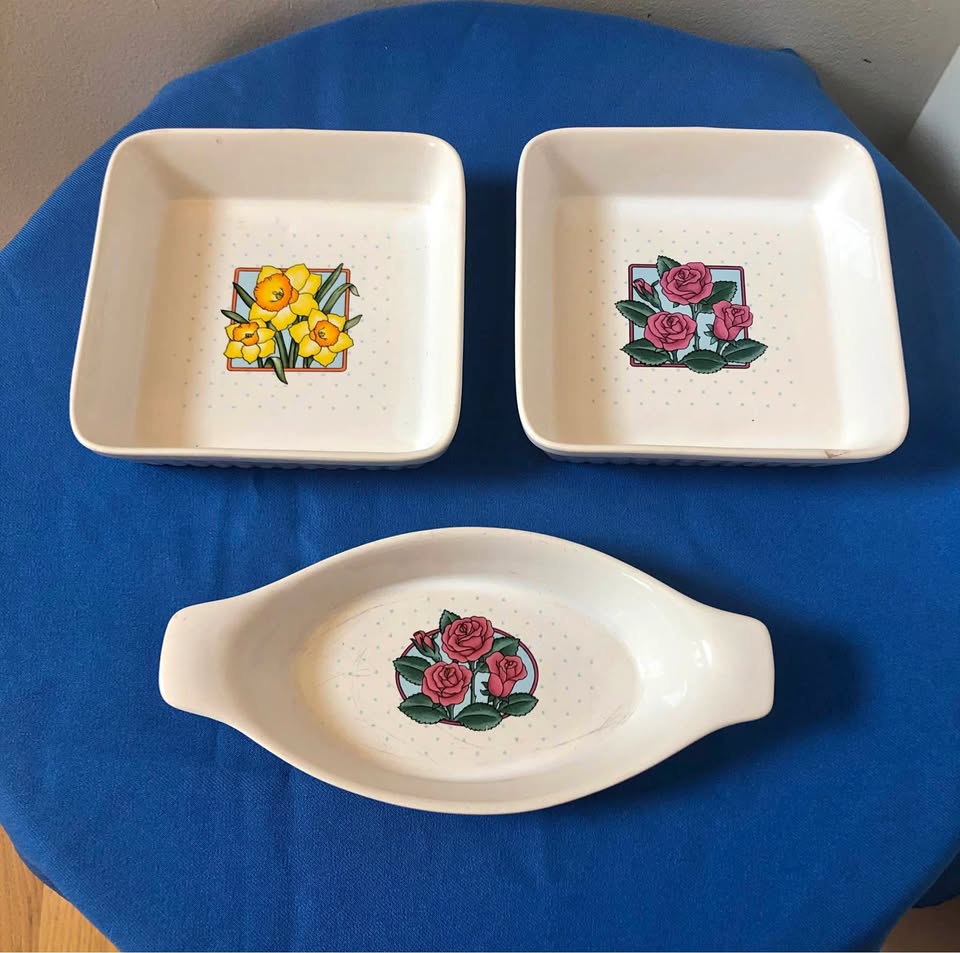 Three Vintage Mount Clemens Baking Dishes