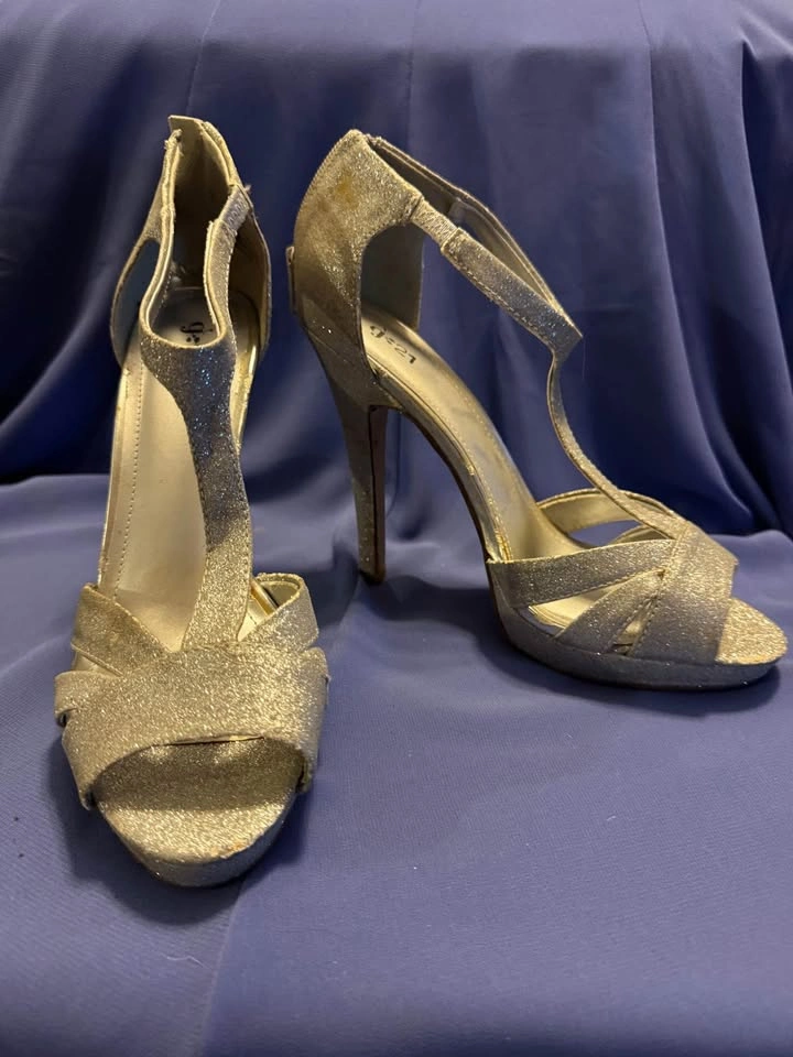 Silver Glitter High Heels