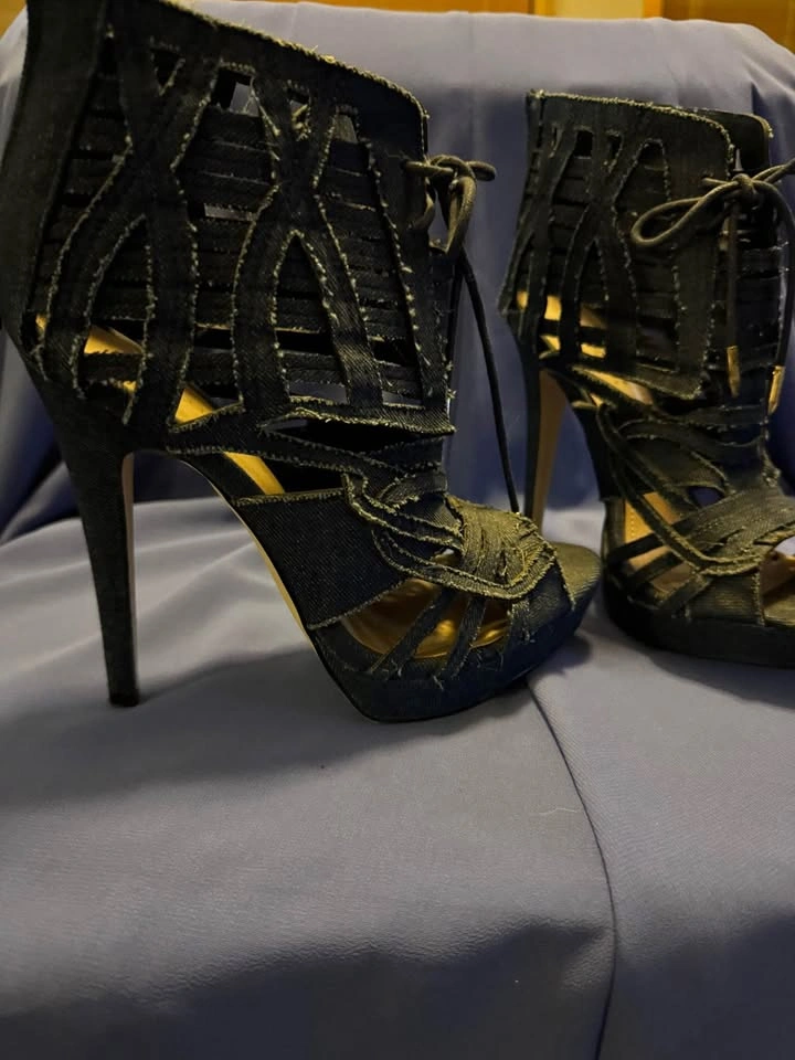 Neat Denim colored high heeled boots - photo 2
