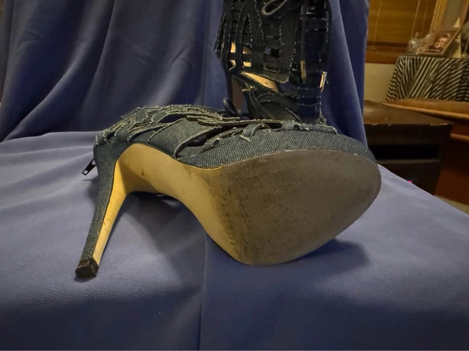 Neat Denim colored high heeled boots - photo 3
