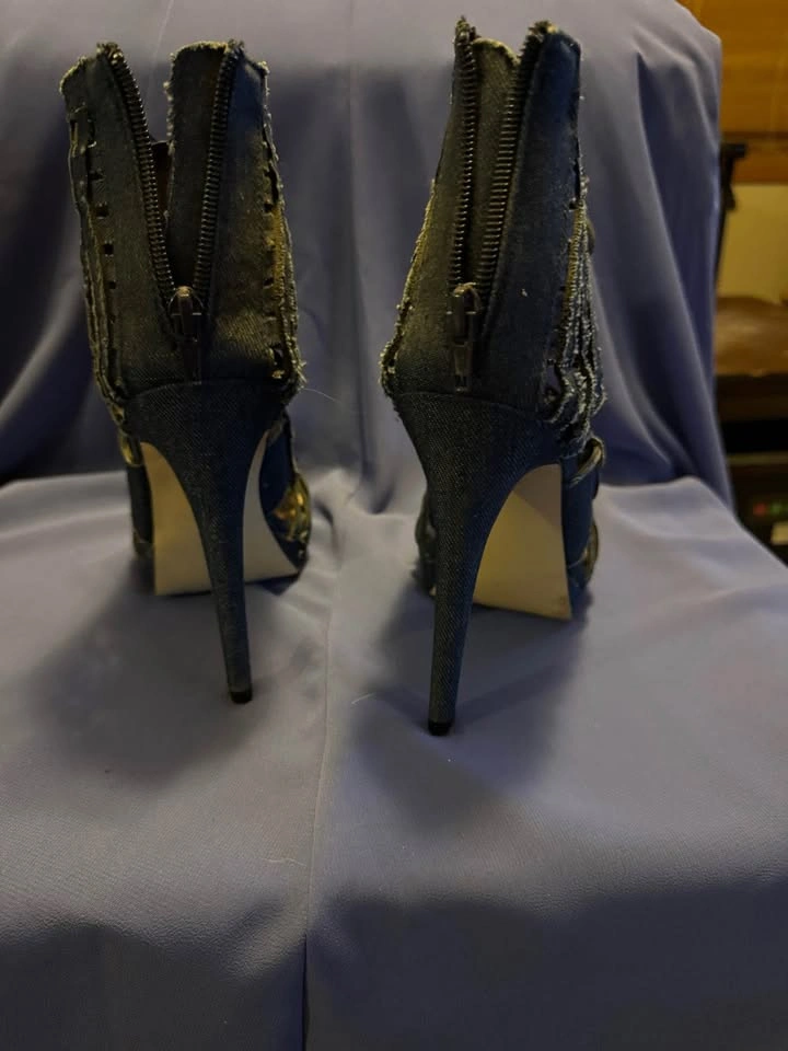 Neat Denim colored high heeled boots - photo 4