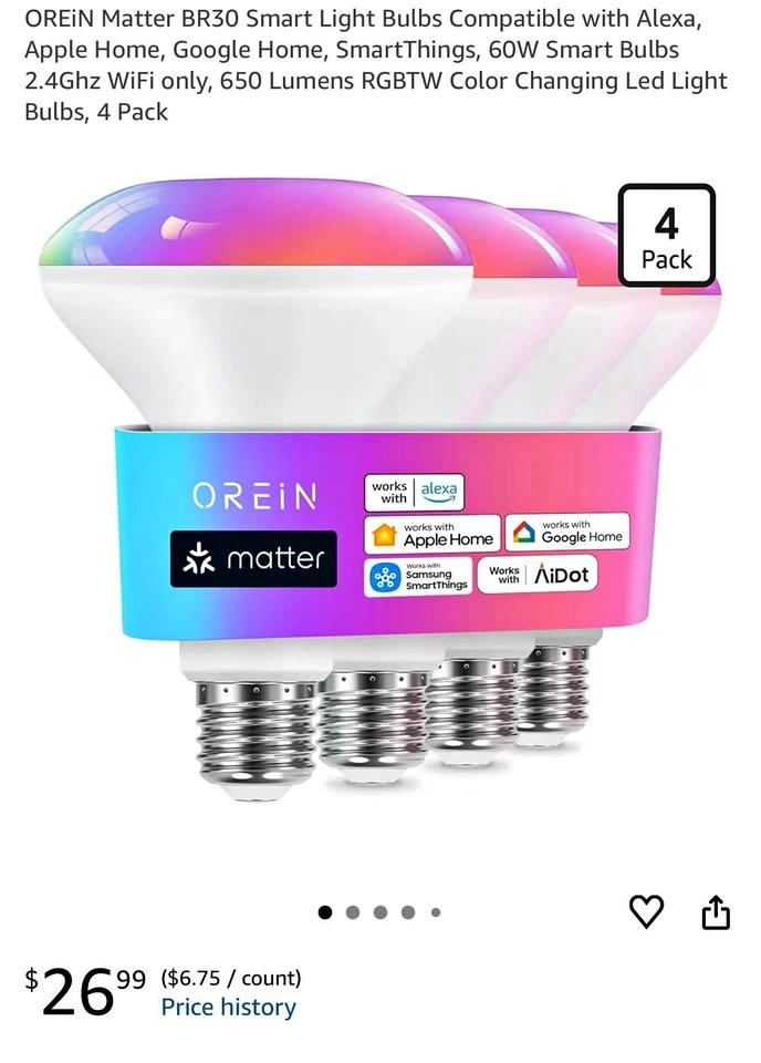 60W BR30 Smart Light Bulbs