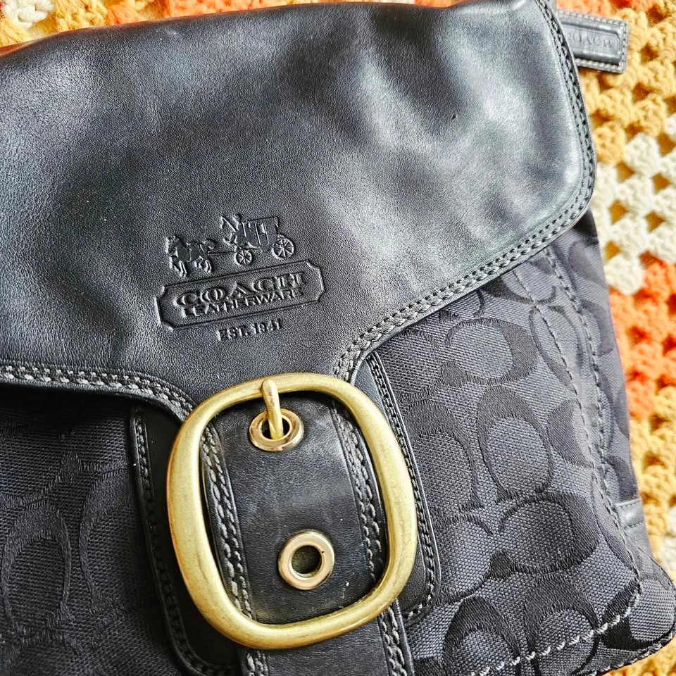 Vintage Coach Bleecker Soho Y2K Shoulder Bag Black Monogram 2007 - photo 2