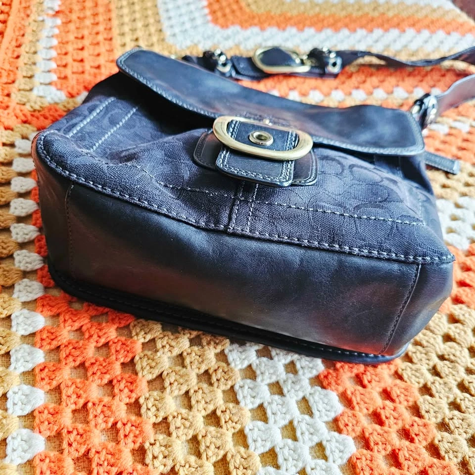 Vintage Coach Bleecker Soho Y2K Shoulder Bag Black Monogram 2007 - photo 5