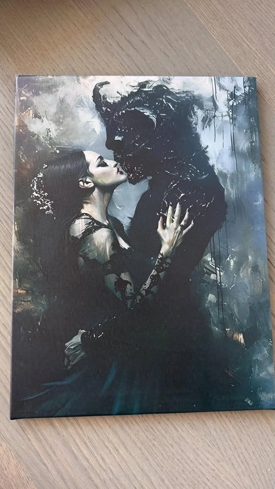Gothic Romance Demon Woman Canvas Wall Art 12x16" Dark Academia - photo 2