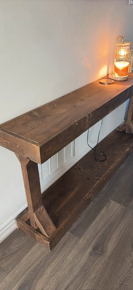 Solid wood rustic console table - photo 2
