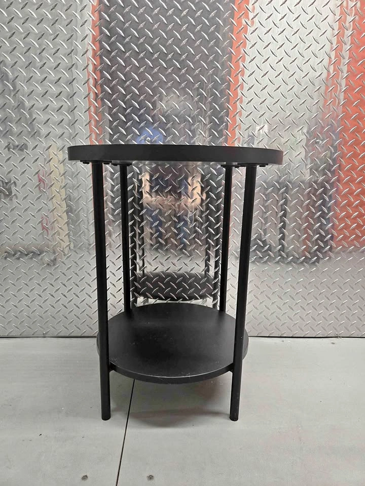 Black Round Side Table 2 Tiers