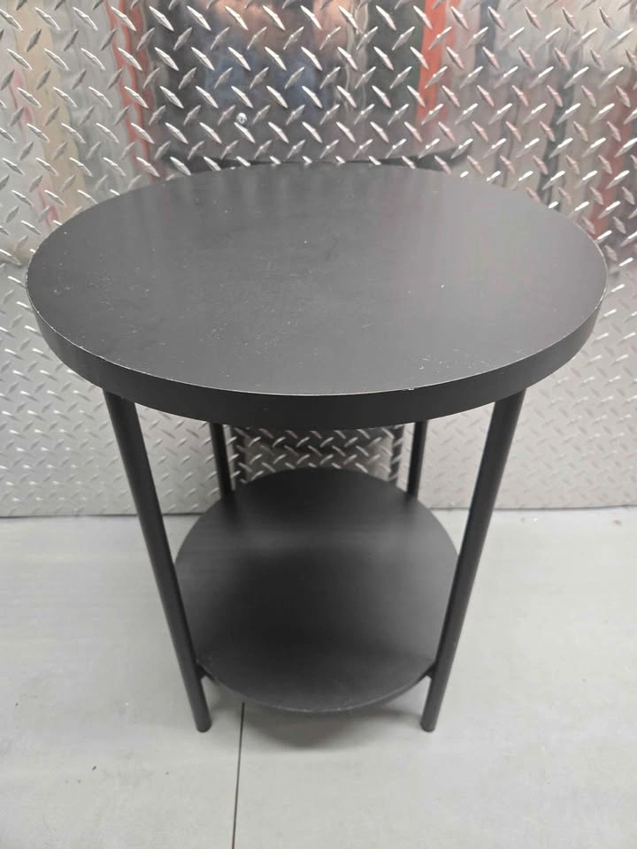 Black Round Side Table 2 Tiers - photo 2