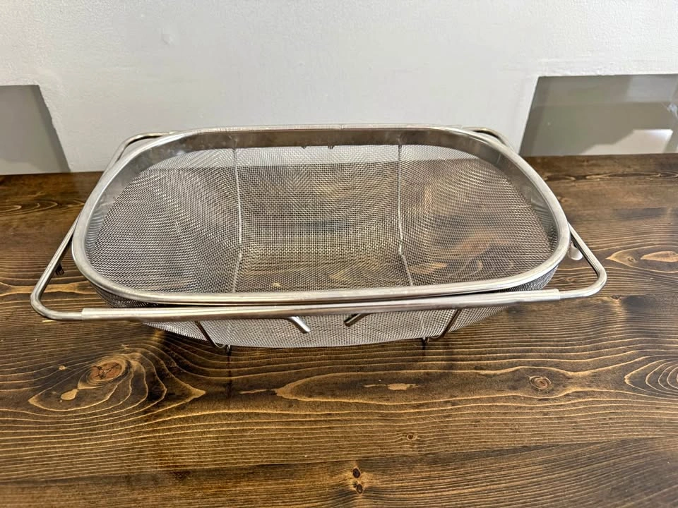 Over The Sink Colander, 18/8 Stainless Steel Fine Mesh Strainer