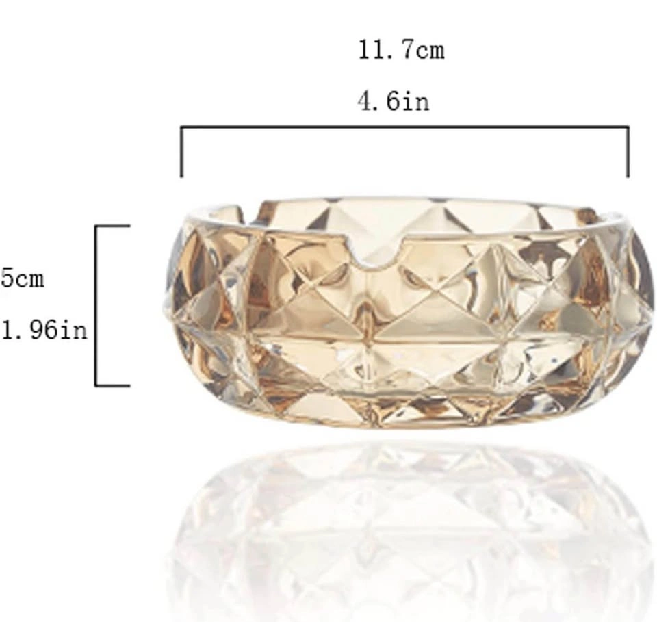Transparent Crystal Ashtray - 4.6 Inch Large Capacity - photo 2