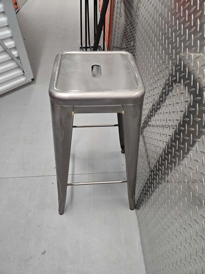 Gray Metal Industrial Stool - photo 4