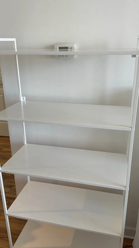 Moving Sale – White Metal Storage Shelf / Bookcase Must Go ASAP - photo 2