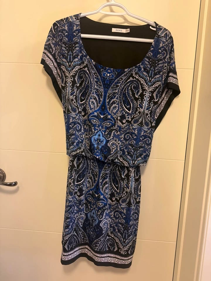 Ricki's Women's Dress Black and Blue Paisley Print XXL - photo 3