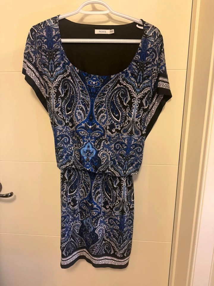 Ricki's Women's Dress Black and Blue Paisley Print XXL - photo 5