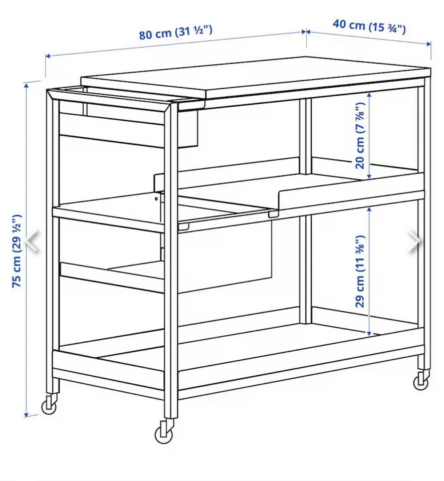 IKEA TROTTEN White Utility Cart with wheels - photo 2