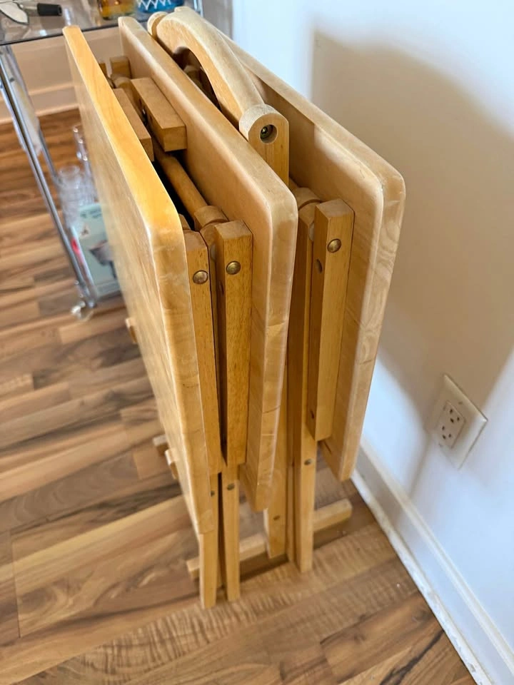Set of 3 Wooden Folding Tables - MUST GO ASAP