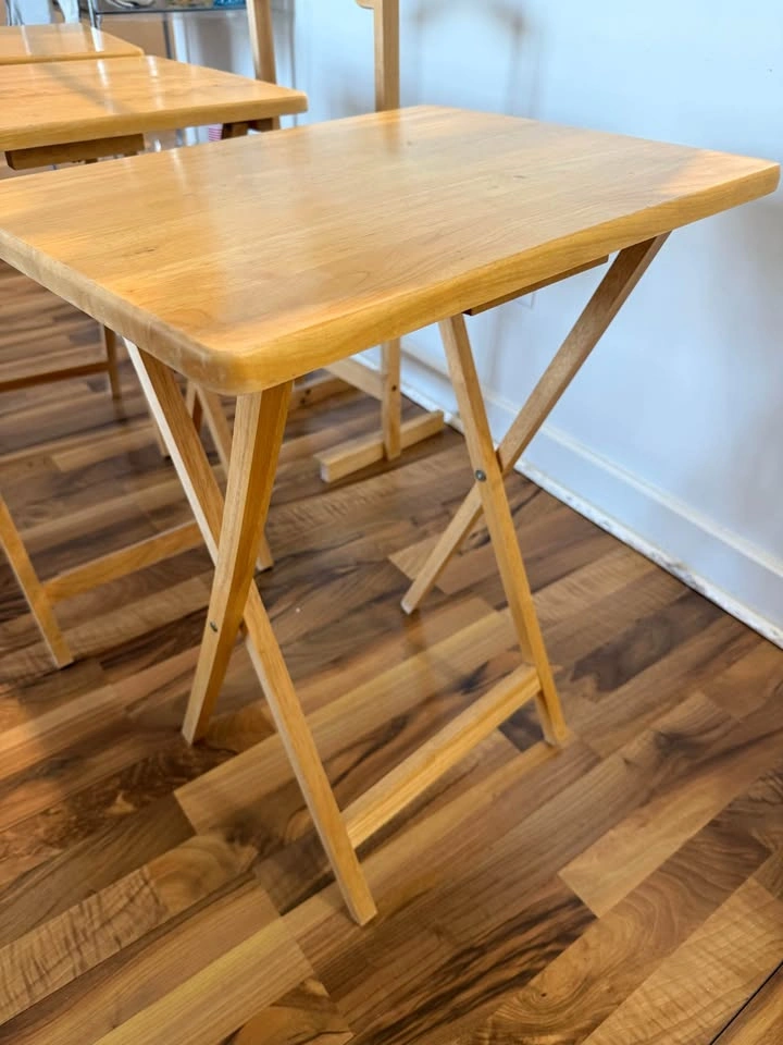 Set of 3 Wooden Folding Tables - MUST GO ASAP - photo 3
