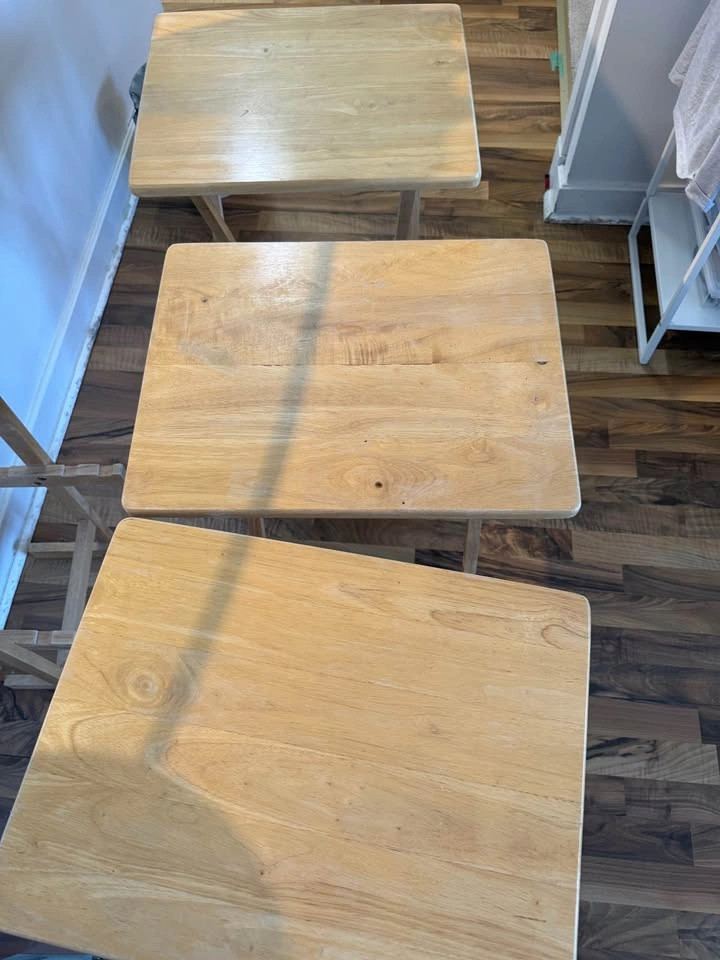 Set of 3 Wooden Folding Tables - MUST GO ASAP - photo 4