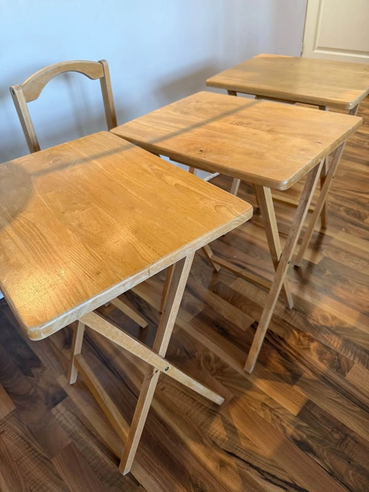 Set of 3 Wooden Folding Tables - MUST GO ASAP - photo 5