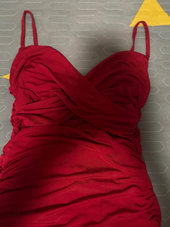 Sexy Red Ruched Bodycon Dress ❤️ - photo 2