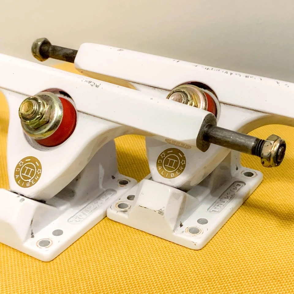 Caliber II 158mm (9") 50° Longboard Trucks (White & Gold)