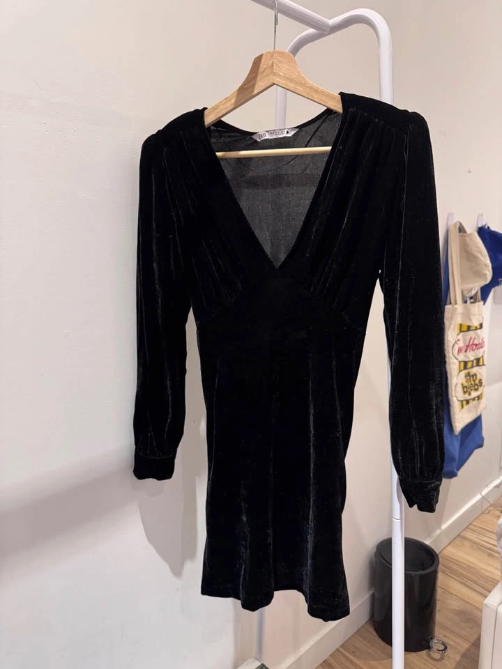 ZARA Velvet Black Dress (Size XS - Fits S/M) - photo 2