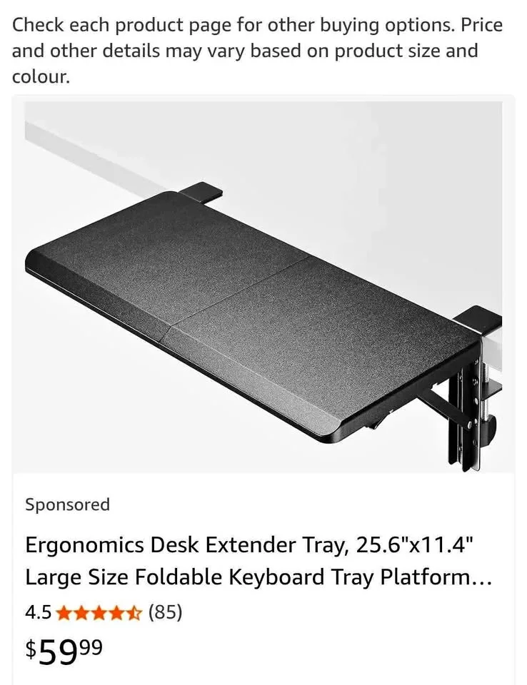 Desk Extender Tray | As is thumbnail