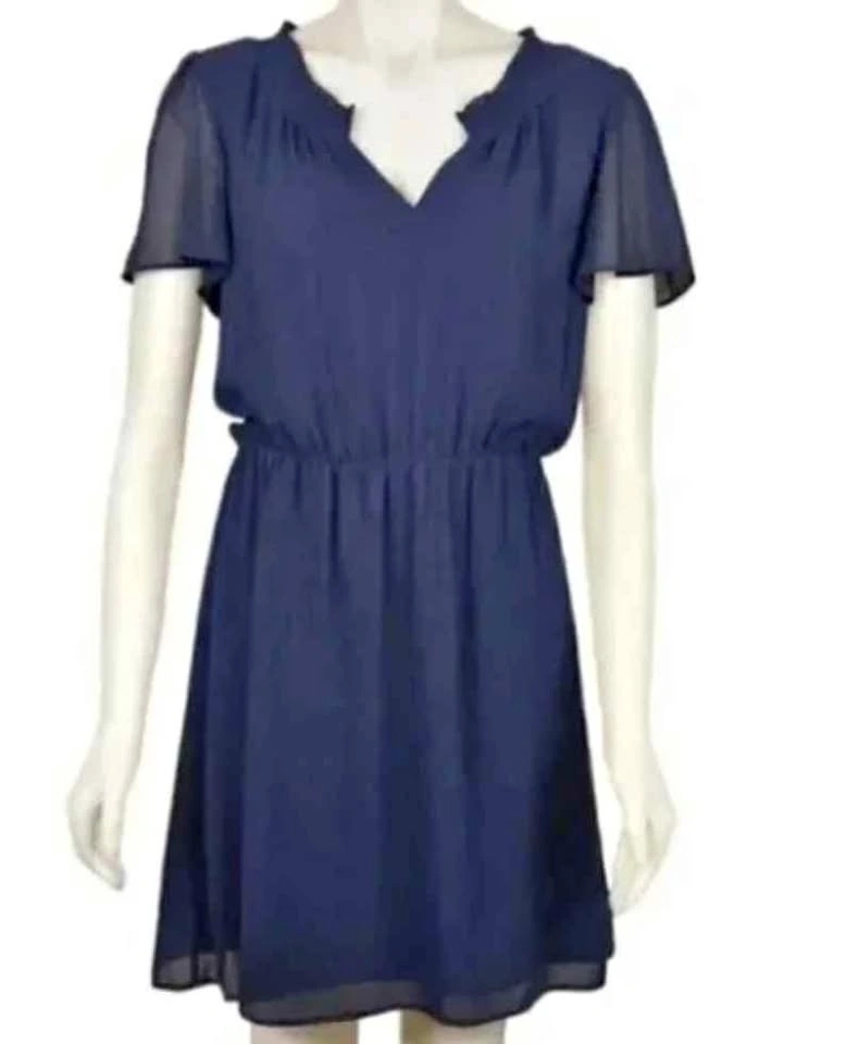 RW&CO Navy Blue V-Neck Dress S/P