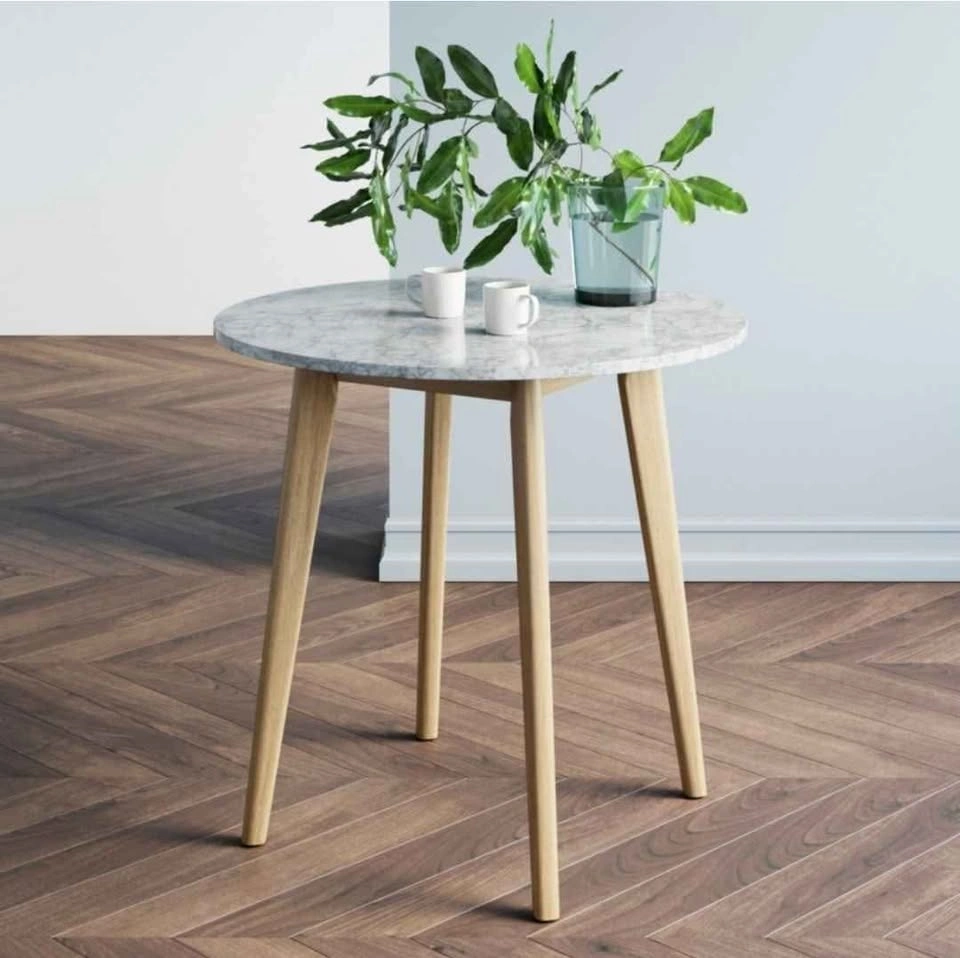 NEW in Box – Solid Wood Leg Dining Table w/ Marble-Look Top