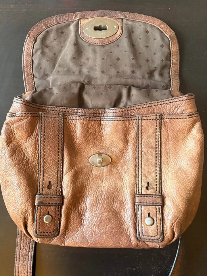 Vintage Fossil Brown Leather Cross-Body Purse - photo 2