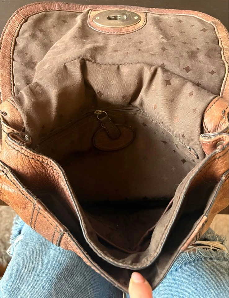 Vintage Fossil Brown Leather Cross-Body Purse - photo 4