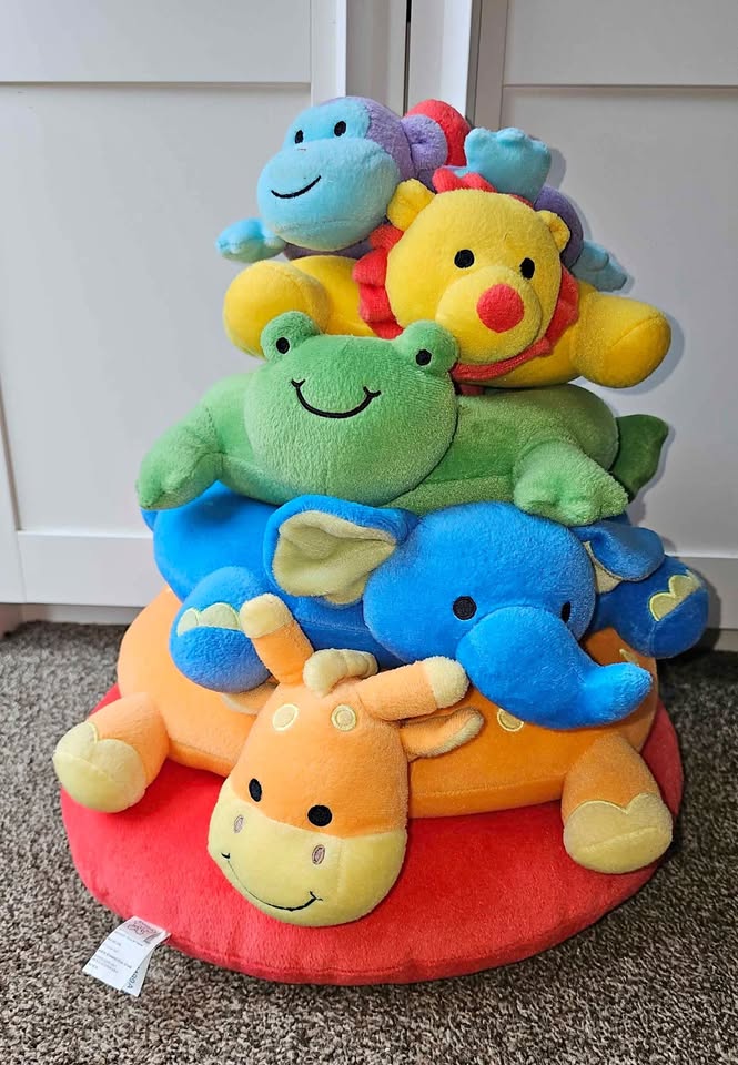 Large Safari Plush Stacking Ring Baby Toy