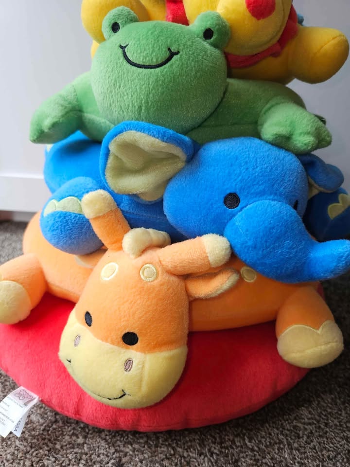 Large Safari Plush Stacking Ring Baby Toy - photo 2