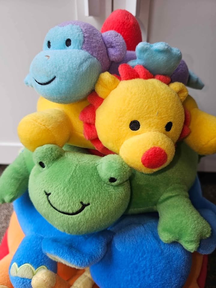 Large Safari Plush Stacking Ring Baby Toy - photo 3