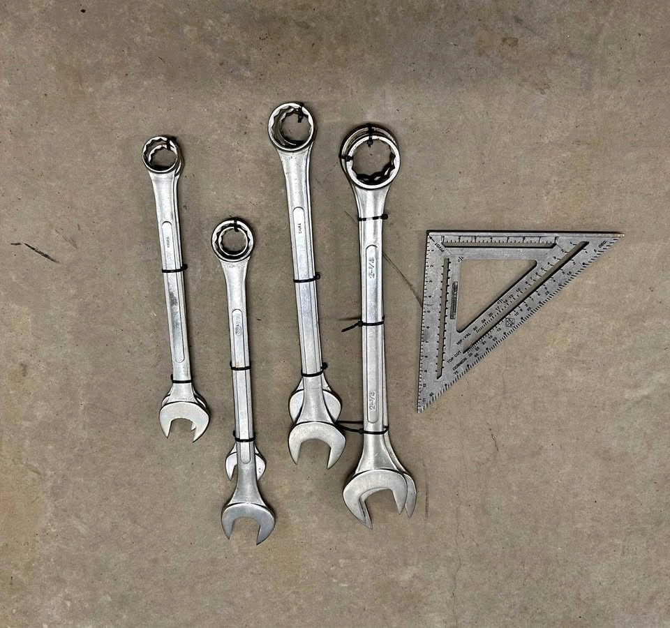 8 Heavy-Duty Train Wrenches + Metal Speed Square (Central Islip)