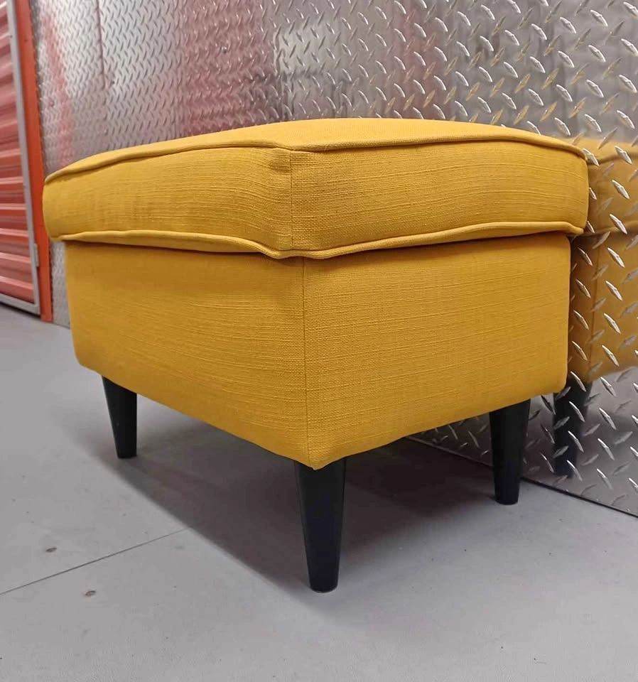 IKEA STRANDMON Yellow Ottoman Footstool