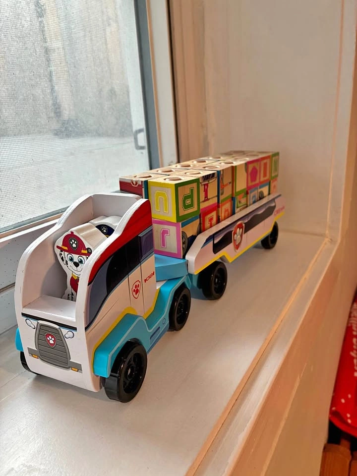 Paw Patrol Marshall Wooden Truck w/ Blocks